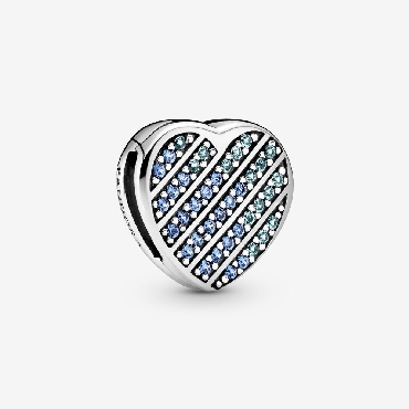 Pandora® heart sterling silver clip charm.