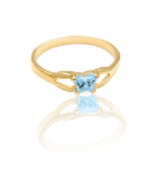 Sterling Silver Birthstone Butterfly Ring
March