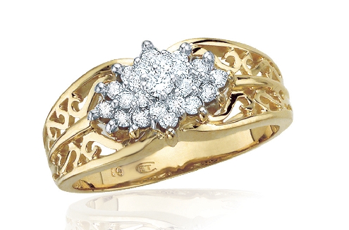 Diamond Cluster Ring