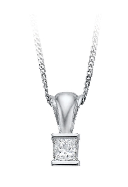 10K White Gold Diamond Pendant
Princess Cut Diamond:  .33 Carat
Canadian Certified Gold