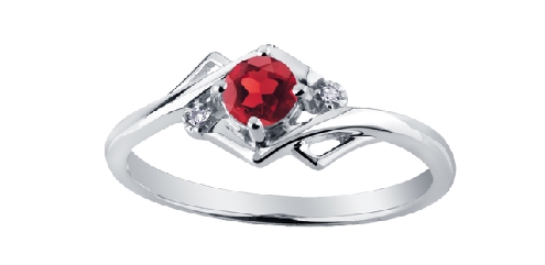 10K White Gold Garnet & Diamond Ring.
Garnet – 4mm
Canadian certified gold.