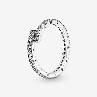 Pandora® logo sterling silver ring. 
Size 6