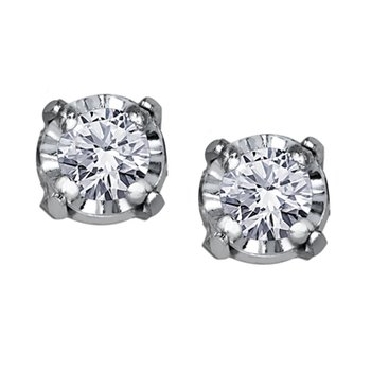 10K White Gold Diamond Earrings