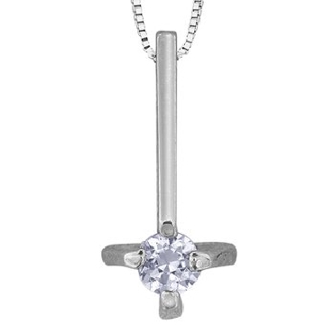 10K White Gold Diamond Pendant