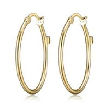 Sterling silver Elle Lyra 30mm hoops.
