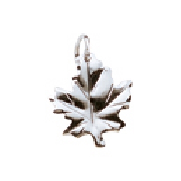 Silver Polished MAPLE LEAF Charm