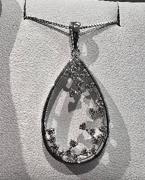14K White Gold Diamond Pendant
.31CTW