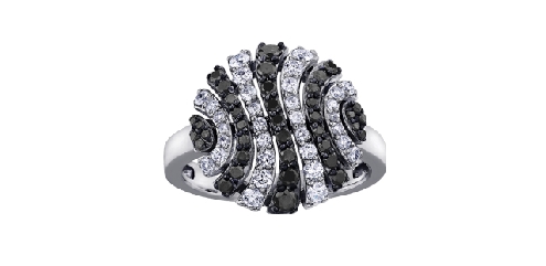 10K White Gold Diamond and
 Enhanced Black Diamond Ring
Canadian Certified Gold