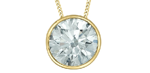 10k yellow gold lab grown diamond pendant.