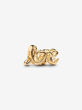 Pandora® sterling silver 14k gold plated love charm.