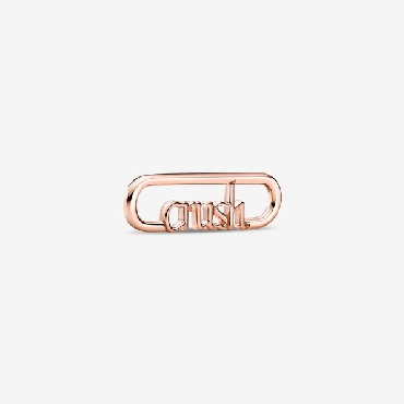 Pandora Me® 14k rose gold plated; styling CRUSH script link.