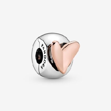 Pandora Rose® Heart on sterling silver clip.