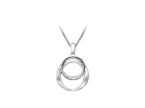 Sterling silver pendant polished and satin finishing with rhodium plating.