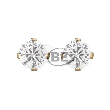 10k cubic white gold studs half pair 0.5ct half.