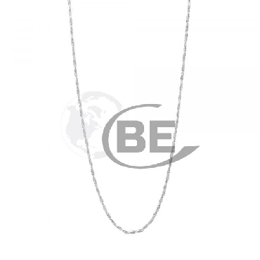 10K white gold; twisted rope chain.