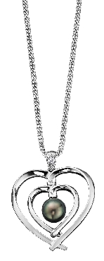 White Gold Pendant
Diamond and Black Pearl