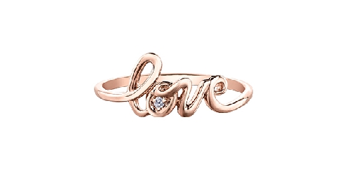 10K Rose Gold & Diamond   Love   Ring.
Canadian Certified Gold. 10K Rose Gold & Diamond   Love   Ring.
Canadian Certified Gold.