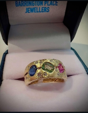 14k yellow gold diamond ring.