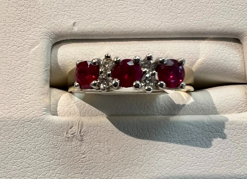 yellow gold ruby and diamond ring.