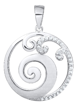 Sterling silver wave and white top necklace 18