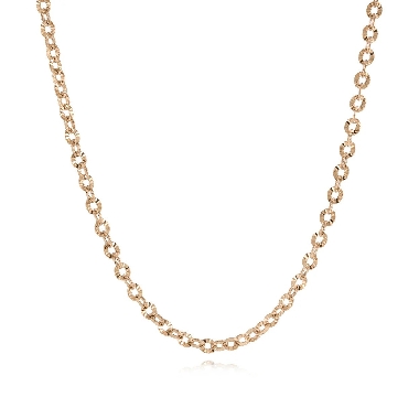 Italgem stainless steel rose IP 4mm sparkle laser cut 20   chain.