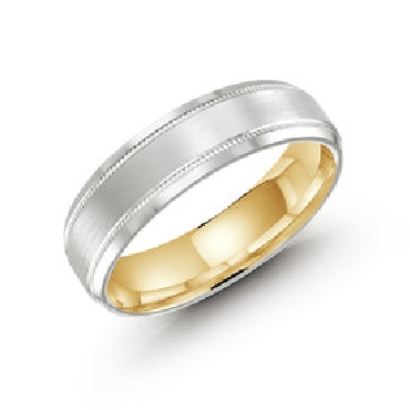 10K White & Yellow Gold Band