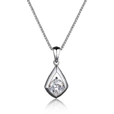 Elle® Sterling Silver   Promises   Necklace with sigature ruby.