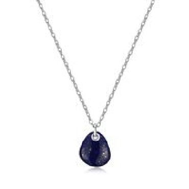 Sterling silver Elle   Pebble   lapis lazuli necklace.