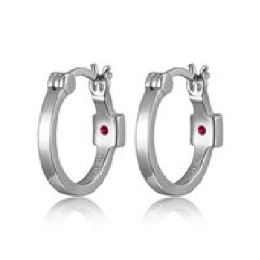 Sterling silver ELLE® 15mm hoop earrings.