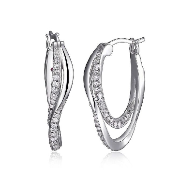 Elle® Sterling Silver   Ocean   Earrings
With signature ruby.