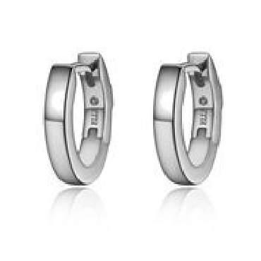 Elle® oval hoop earrings with signature rubies.