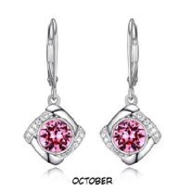 Sterling silver ELLE® October birthstone earrings with signature rubies