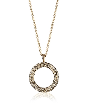 sterling silver necklace with 42+3cm chain; polished and gold plated.