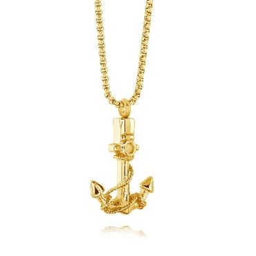 Italgem stainless steel anchor urn pendant necklace.