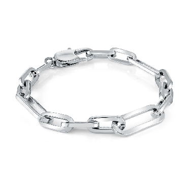 Italgem stainless steel 7mm handmade figaro polished 6.25   bracelet.
