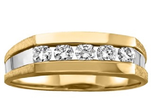10k yellow/white gold diamond band.

5 diamonds: 0.06ct each